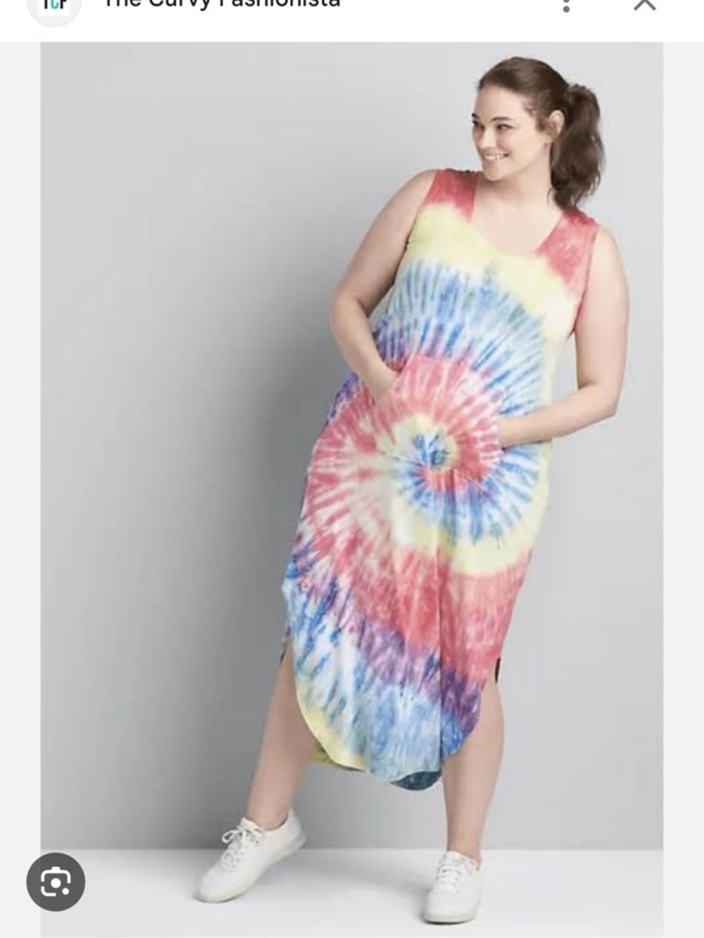 Lane Bryant Multicolor Tie-Dye Sleeveless Maxi Dress